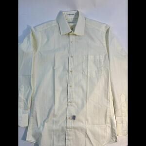 Yves Saint Laurent Off-White Striped Long Sleeve Button-Up 15/32-33